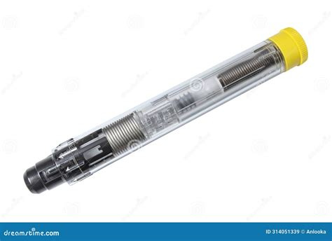 Auto Injector Syringe With Adrenaline Isolated On White Background