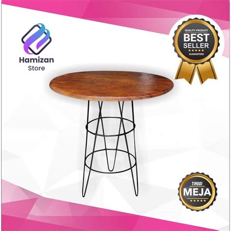 Jual Meja Cafe Bulat Minimalis Tinggi 75cm Shopee Indonesia