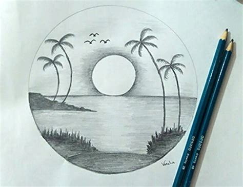 Natural Scene Drawing With Pencil