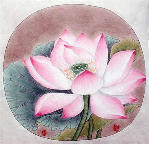 Chinese Lotus Painting Lotus 2389025, 35cm x 40cm(14〃 x 16〃)