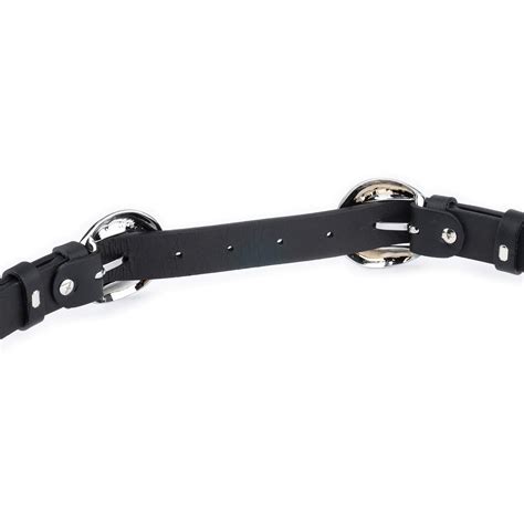 Buy Womens Double Buckle Belt - Black Genuine Leather