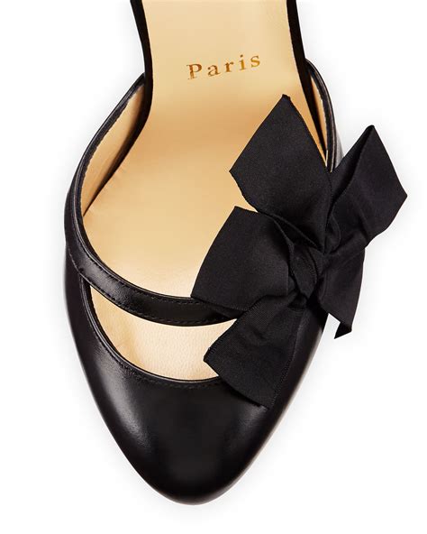 Lyst Christian Louboutin Fetish Bow Dorsay Leather Pumps In Black