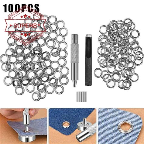 Grommet Tool Kit 100 Grommets Grommet Setting Tools And Hole Punch Tool Set | Shopee Malaysia