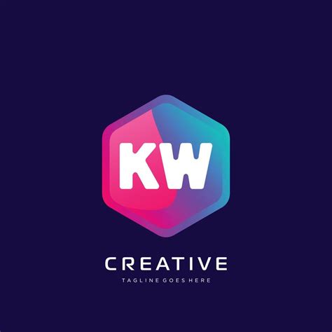 KW initial logo With Colorful template vector. 22173158 Vector Art at ...