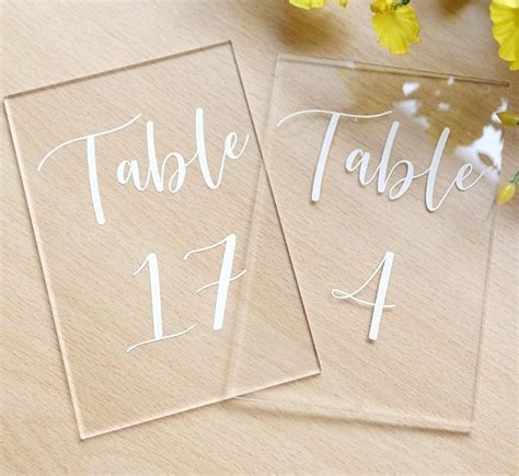 Amazon Uniqooo Acrylic Wedding Table Number X Inch