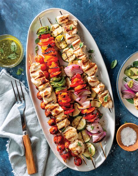 Grilled Vegetable And Chicken Kabobs Recipe