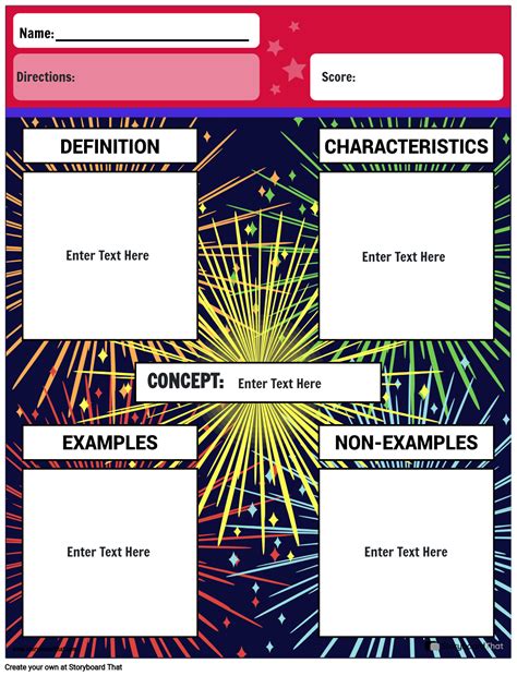 Frayer Model Storyboard Por Worksheet Templates