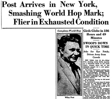 Wiley Post: First Solo Flight around the World, in 1933