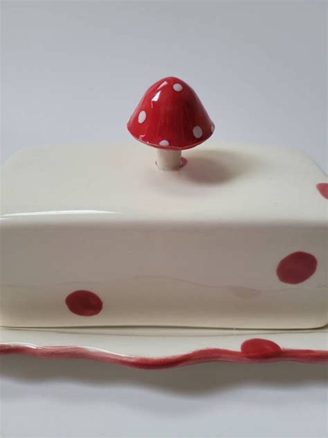 Red Mushroom Butter Dish Ceramic Butter Dish Mushroom Butter - Etsy