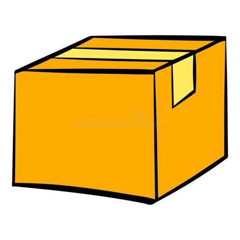 Closed Cardboard Box Taped Up Cartoon Icon Stock Vector - Illustration ...