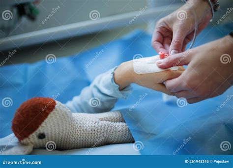 Clse Up Of Insertion Cannula At Pediatrics Stock Image Image Of