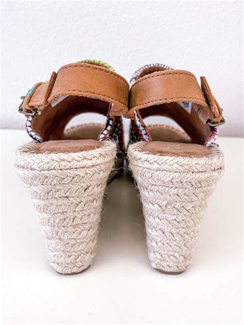 Toms Monica Slingback Wedge Espadrille Sandal Multico Gem