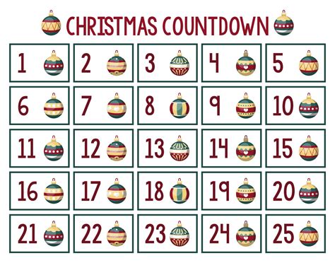 Christmas Numbers 1 To 31 13 Free PDF Printables Printablee