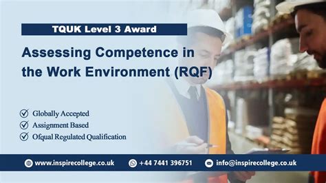 Tquk Level Award In Assessing Competence In The Work Environment Rqf