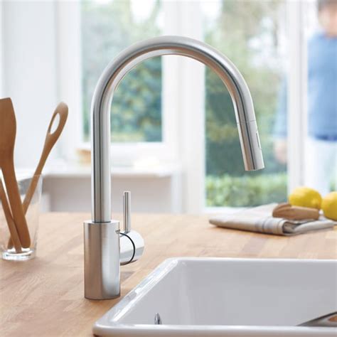 Grohe Concetto Kitchen Mixer Tap Pull Out Spout Swivelling Supersteel