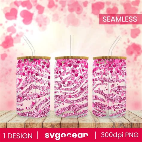 Valentines Glass Can Wrap Sublimation Bundle Vector For Instant