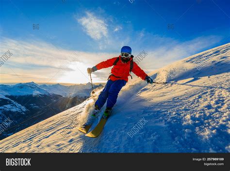 Skiing Amazing View Image And Photo Free Trial Bigstock