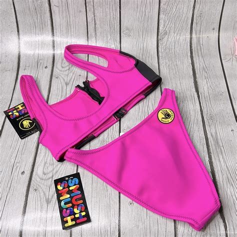 Body Glove Swim Body Glove Smush Smush Pink Neoprene Zip Bikini Set