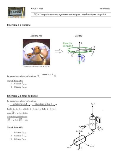 Exercice Bras De Robot Exercice Turbine Td Comportement Des