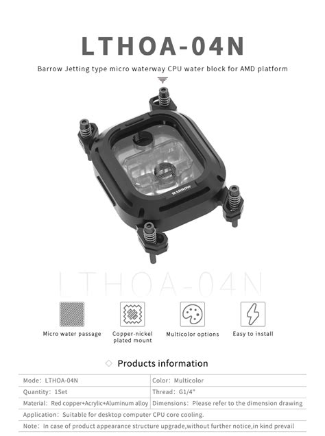 Barrow Cpu Water Block V Argb Sync Kepler Series Support Amd Am Am