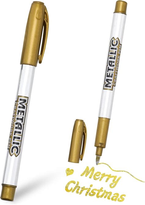 PROUSKY Gold Silver Ink Metallic Marker Pens Shiny Highlight Pens