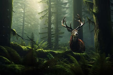 Premium Photo | Elegant Deer Images in Enchanted Forest Setting