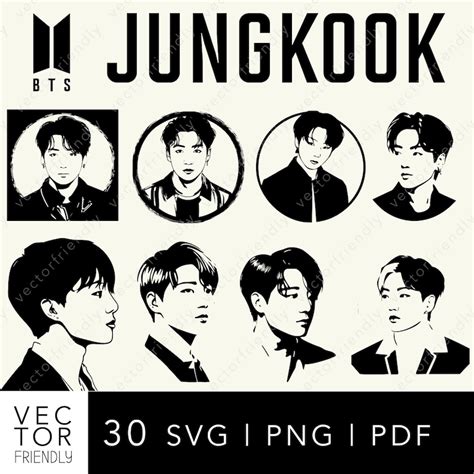 Bts Jungkook Svg Jungkook Svg Bundle Jungkook Stencil Svg Jungkook