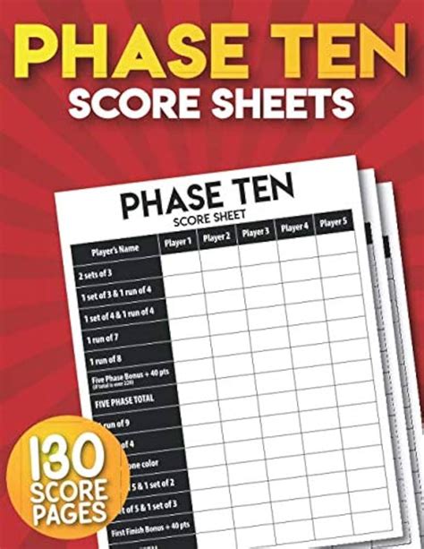 Phase 10 Score Sheet Printable Score Sheet Digital Instant, 42% OFF