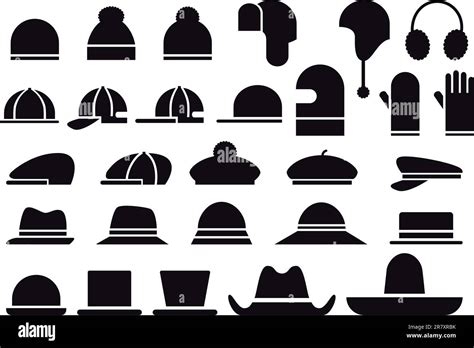 Set Of Various Hats Vector Icons Stock Vector Image And Art Alamy