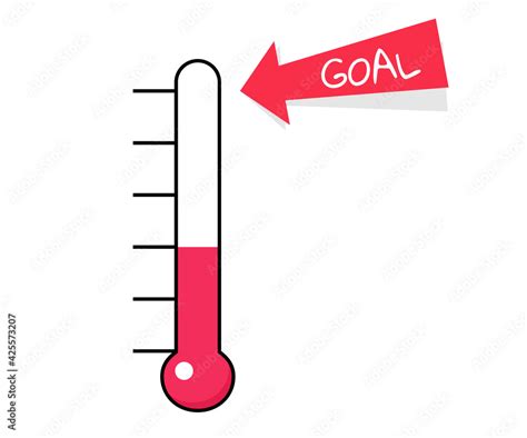 Fundraiser goal thermometer icon. Clipart image isolated on white ...