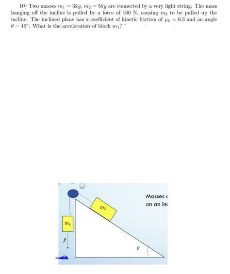 Answered 10 Two Masses Mı 3kg M2 5kg Are… Bartleby