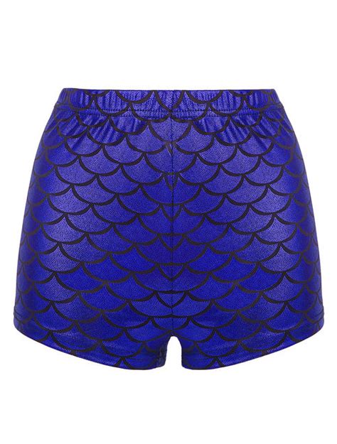 Buy Hde Women S Mermaid Booty Shorts Fish Scale Mini Shiny Bottoms