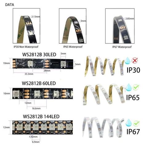 Bande Led White Pcb M Ip Bande Lumineuse Rgb Led Ws B