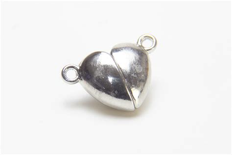 16x12mm Silver Magnetic Heart Clasp Bead Spider