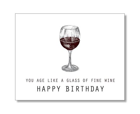 You Age Like A Glass Of Fine Wine Happy Birthday Card Handmade