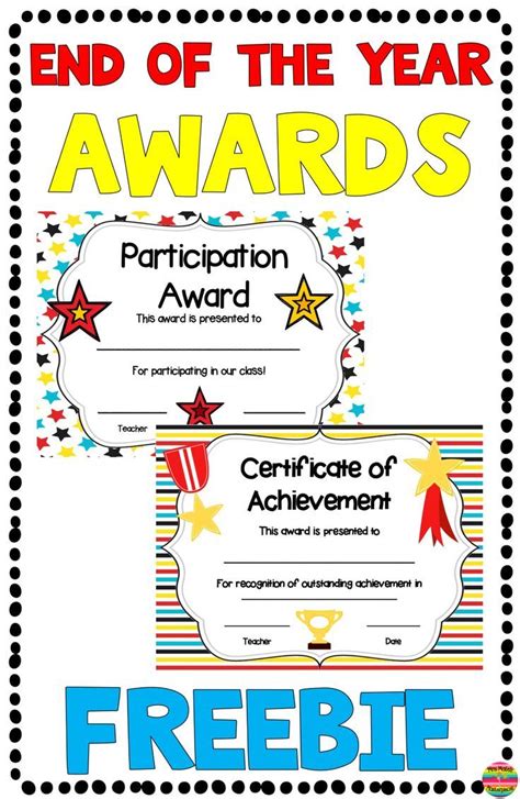 End Of The Year Awards Free Editable Classroom Awards Student