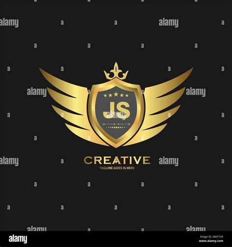 JS Abstract Letter Shield Logo Design Template Premium Nominal