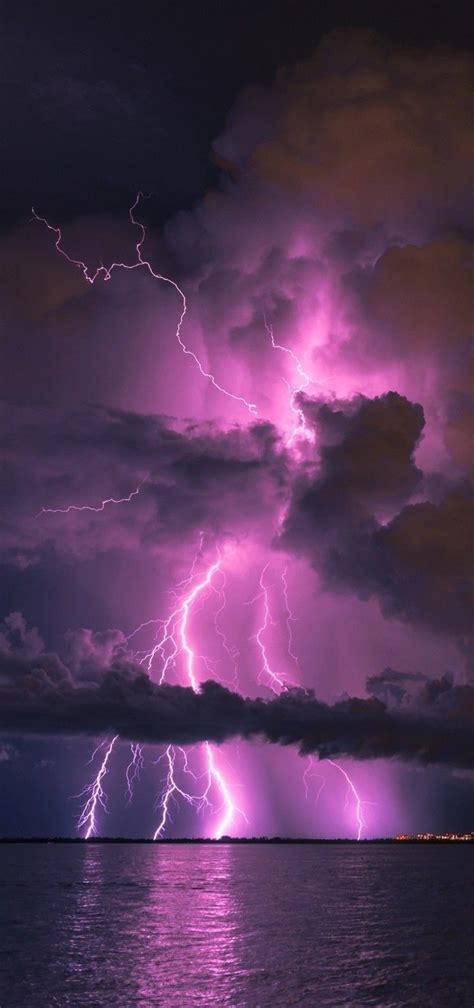 Purple Lightning Galaxy Wallpaper