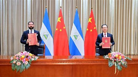 China Nicaragua Resume Diplomatic Relations Sign Joint Communique Cgtn