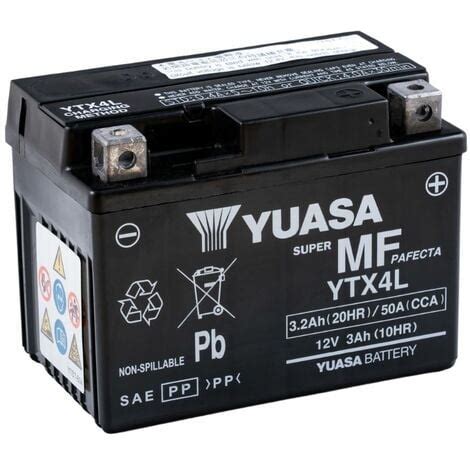 Yuasa Ytx L Bs Batterie Moto V Ah A Agm Din X X Mm