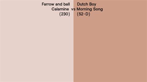 Farrow And Ball Calamine 230 Vs Dutch Boy Morning Song 52 D Side By