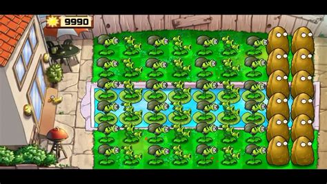 Plants Vs Zombies Last Stand Pool Gameplay Gatling Pea Three