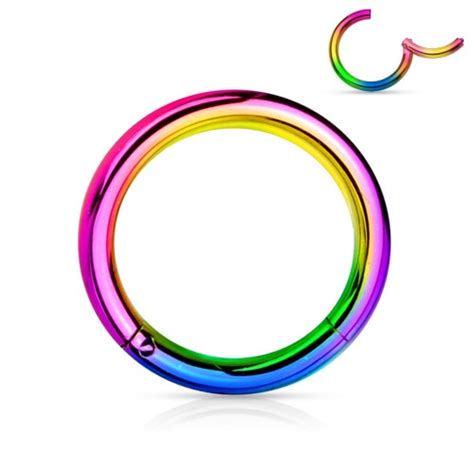 kółko Clicker rainbow segment kolczyk septum wargi chrząstki ucha ko20