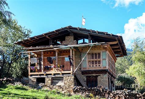 Bhutanese traditional house - Bhutan Photograph by Ulysse Pixel - Pixels