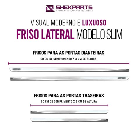 Jogo De Frisos Cromados Pulse 4 Portas Lateral Slim Shekparts