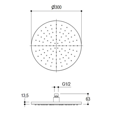 T Te De Douche Anticalcaire Ronde Diam Tre Cm En Laiton Ritmonio