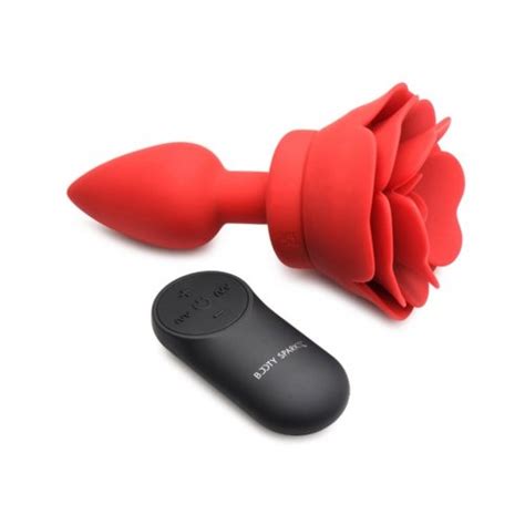 Booty Sparks Medium Vibrating Rose Anal Plug With Remote Control Red Sex Toy HotMovies