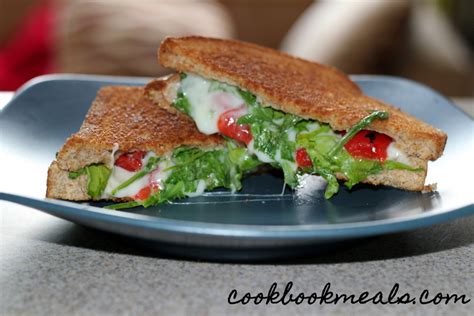 Grilled Cheese With Arugula And Roasted Peppers