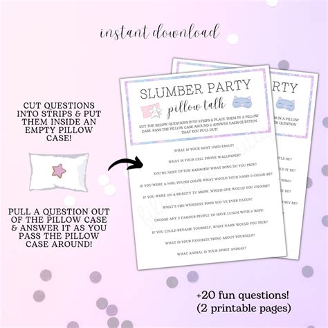 Sleepover Party Games Printable Slumber Party Games Bundle Etsy