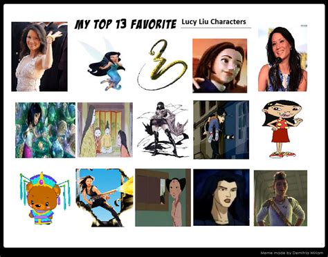 My Top 13 Favorite Lucy Liu Characters Meme By Mileymouse101 On Deviantart